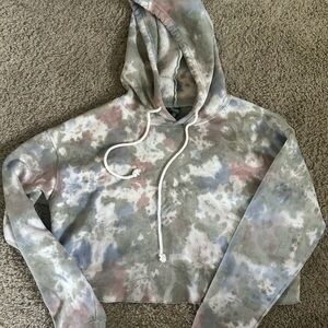 Wild Fable Tye Dye Cropped Long Sleeve Hoodie